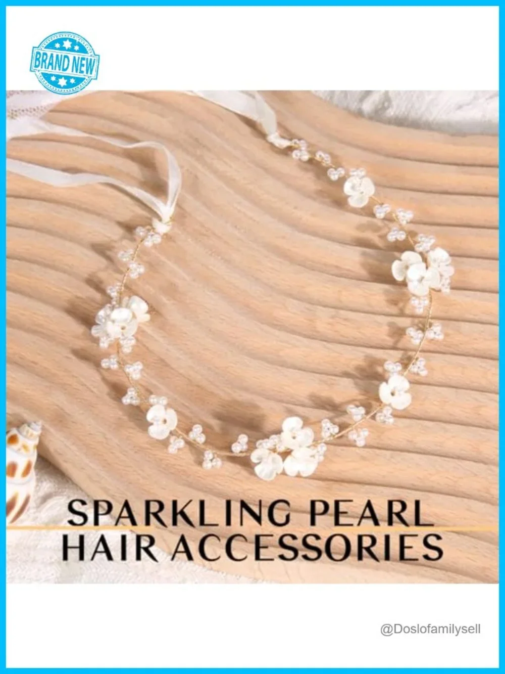 Handmade Pearl Orchids Headband Wedding Hair Accessory Lightweight Adjustable